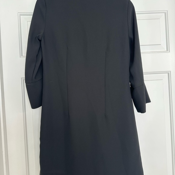 H & M Black with Gold Buttons 3/4 Sleeve Midi Dress Size 4 - Picture 2 of 3